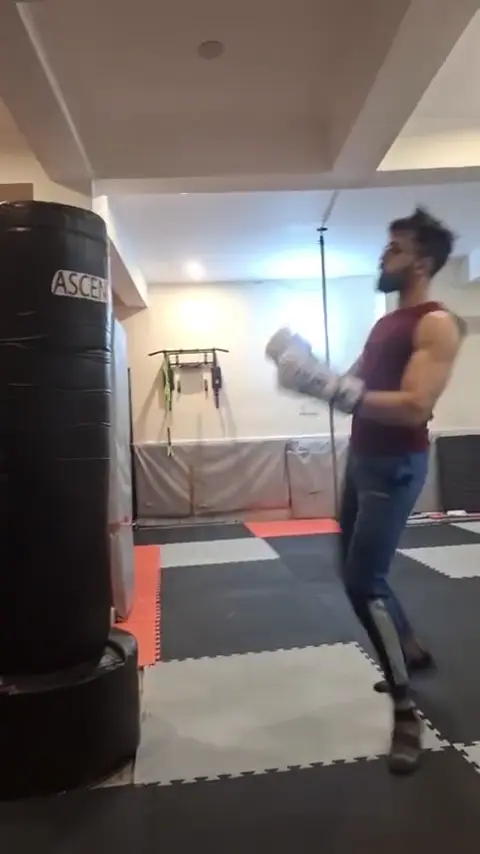 Keshav practising martial arts
